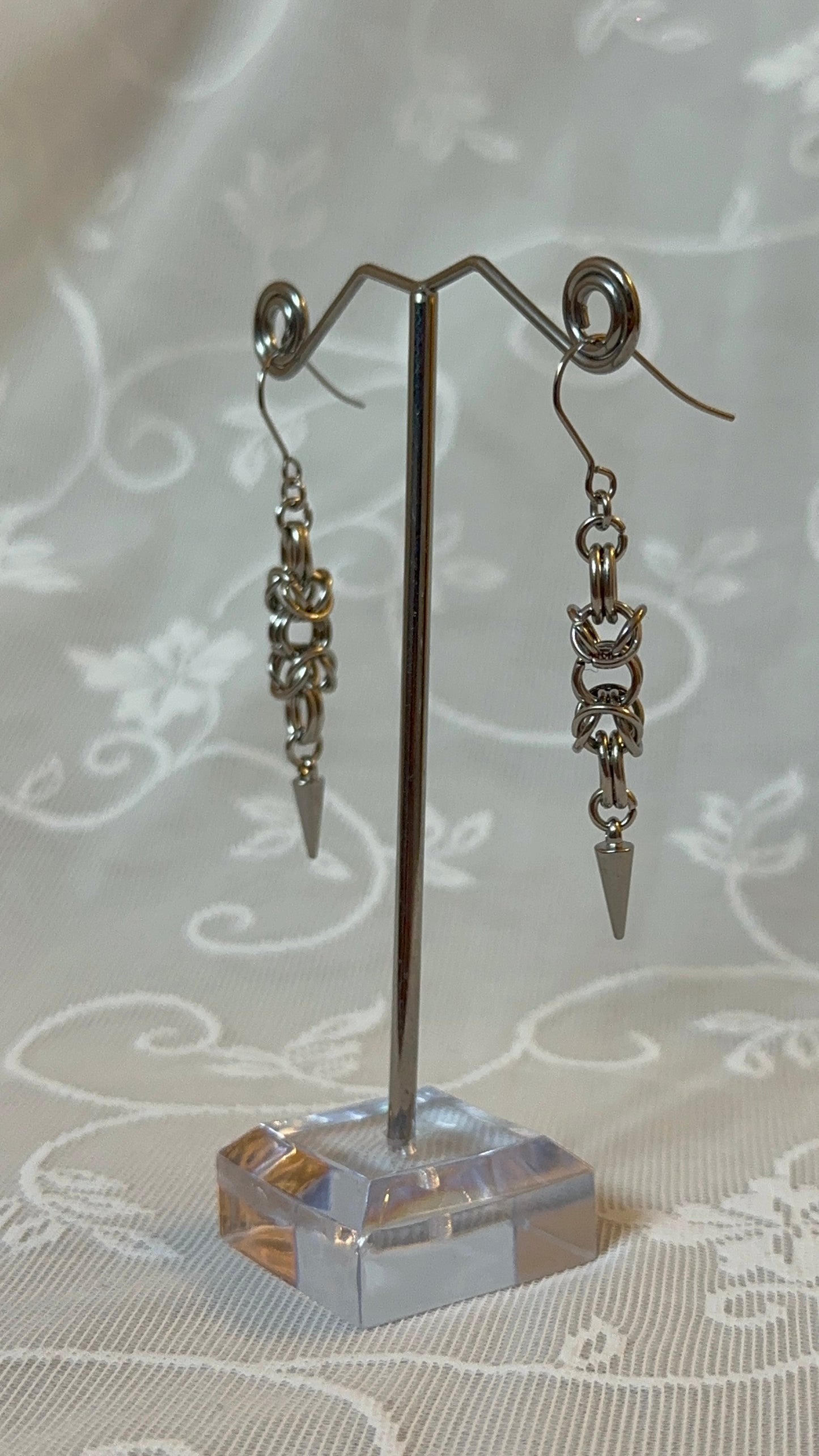 Byzantine Chainmail Spike Earrings