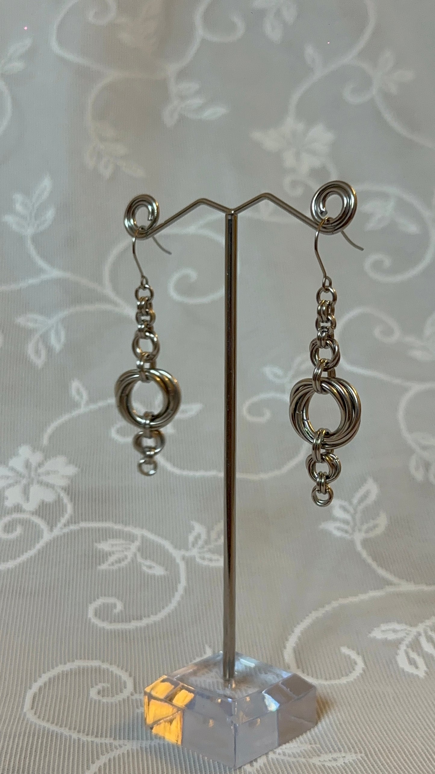 Mobius Ring Chainmail Earrings