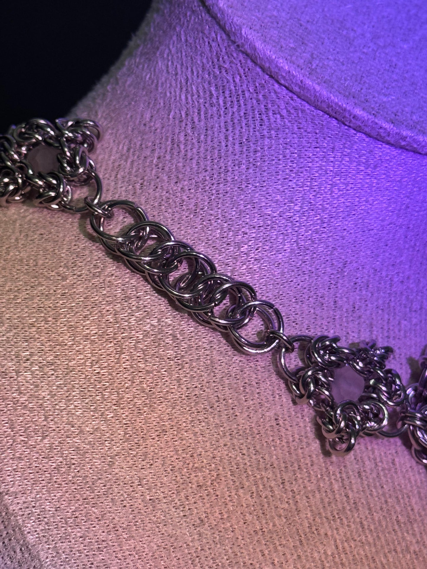 Night Owl Chainmail Cabochon Choker