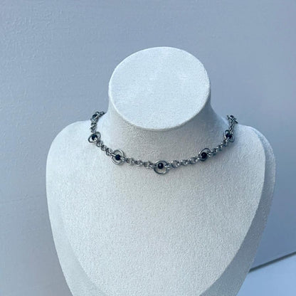 Interlace Choker 01 - Black Bead Chainmail