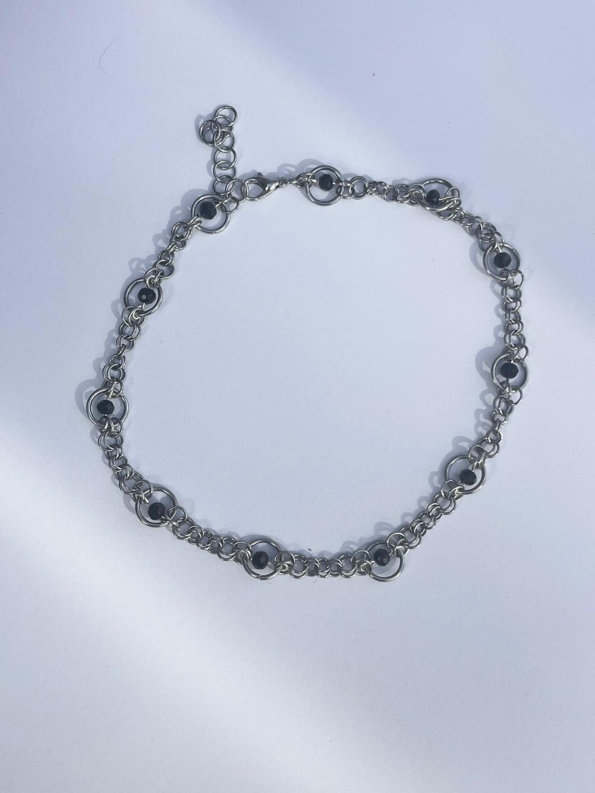 Interlace Choker 01 - Black Bead Chainmail