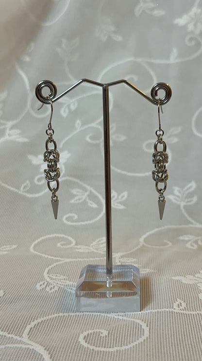 Byzantine Chainmail Spike Earrings