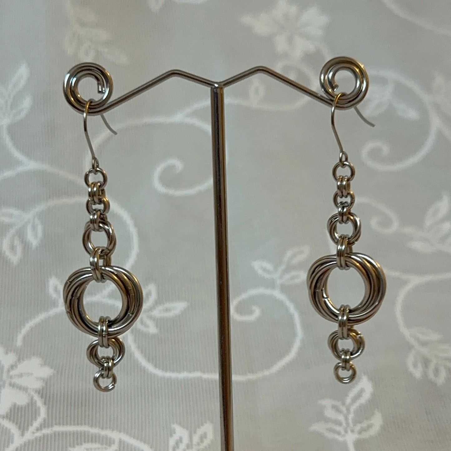 Mobius Ring Chainmail Earrings