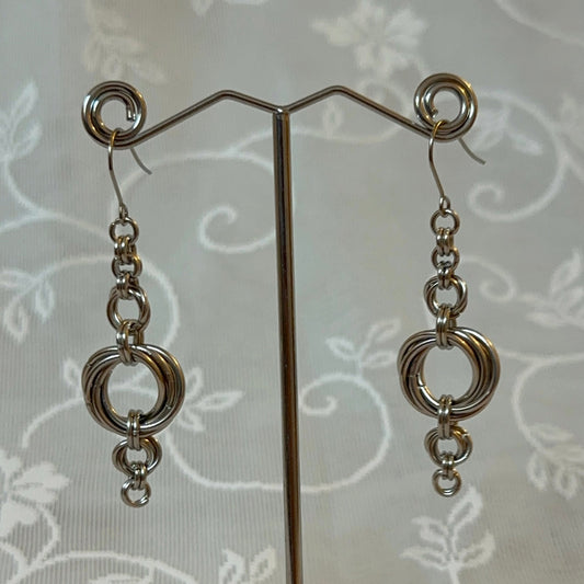 Mobius Ring Chainmail Earrings