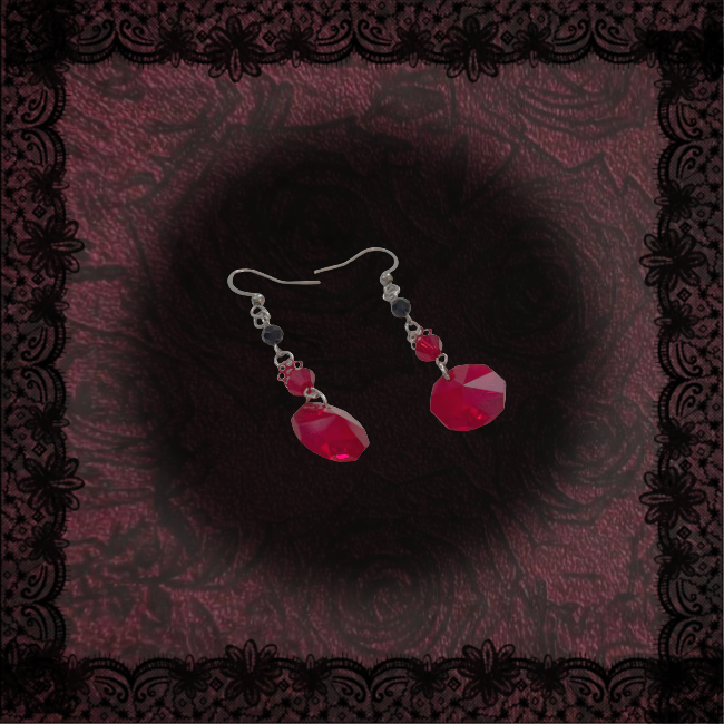 Obscura Earrings in Red ~ O04