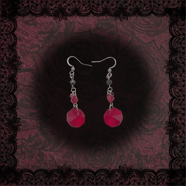 Obscura Earrings in Red ~ O04