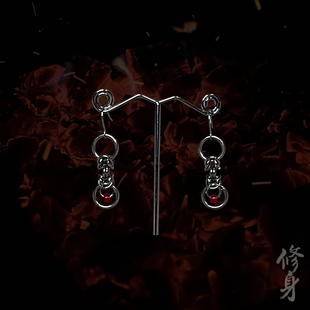 Torch Embers Chainmail Earrings