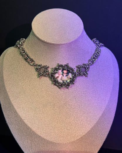 Night Owl Chainmail Cabochon Choker