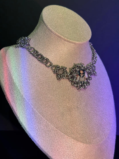 Night Owl Chainmail Cabochon Choker