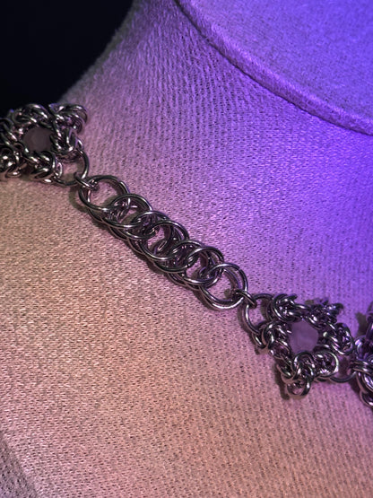Night Owl Chainmail Cabochon Choker