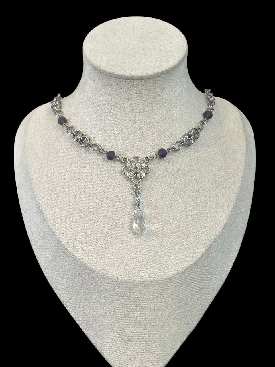 Cathedral Helm Weave Chainmail Necklace