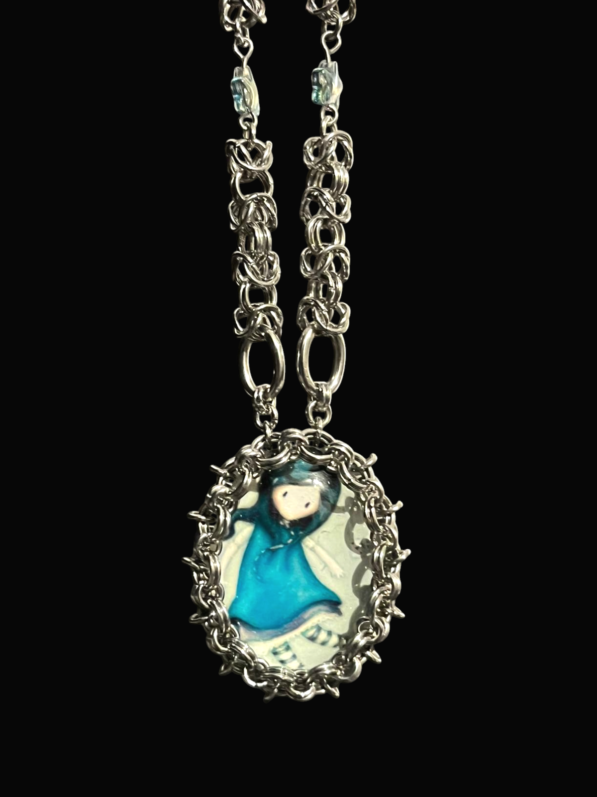 Mizuki Chainmail Cabochon Necklace