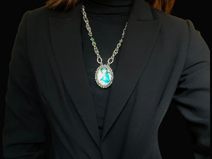 Mizuki Chainmail Cabochon Necklace
