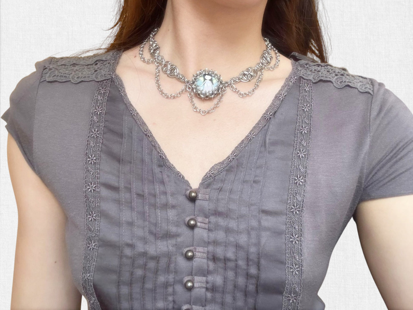 Little Angel Chainmail Cabochon Choker