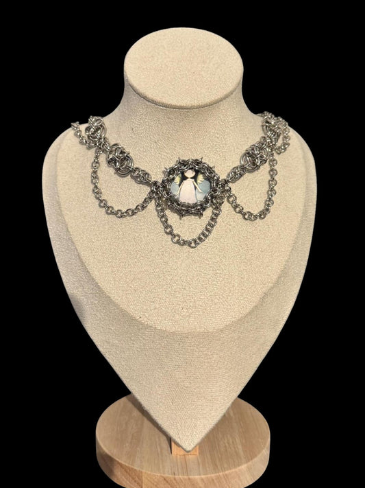 Little Angel Chainmail Cabochon Choker