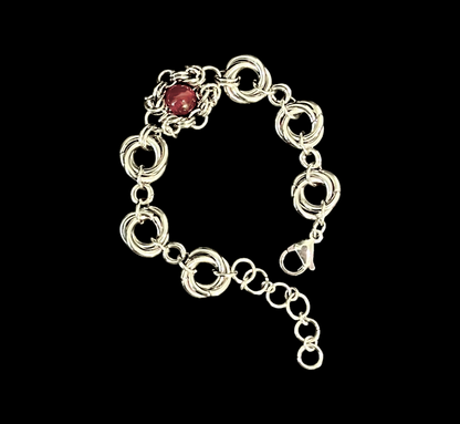 Crimson Vortex Chainmail Bracelet