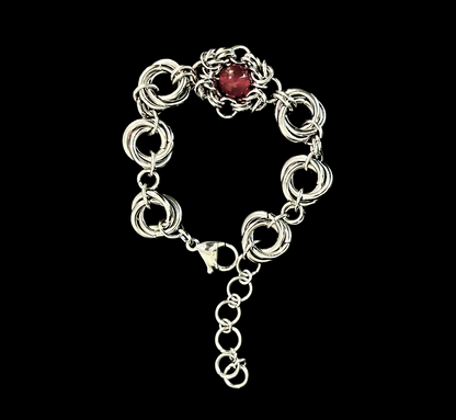 Crimson Vortex Chainmail Bracelet