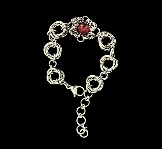 Crimson Vortex Chainmail Bracelet