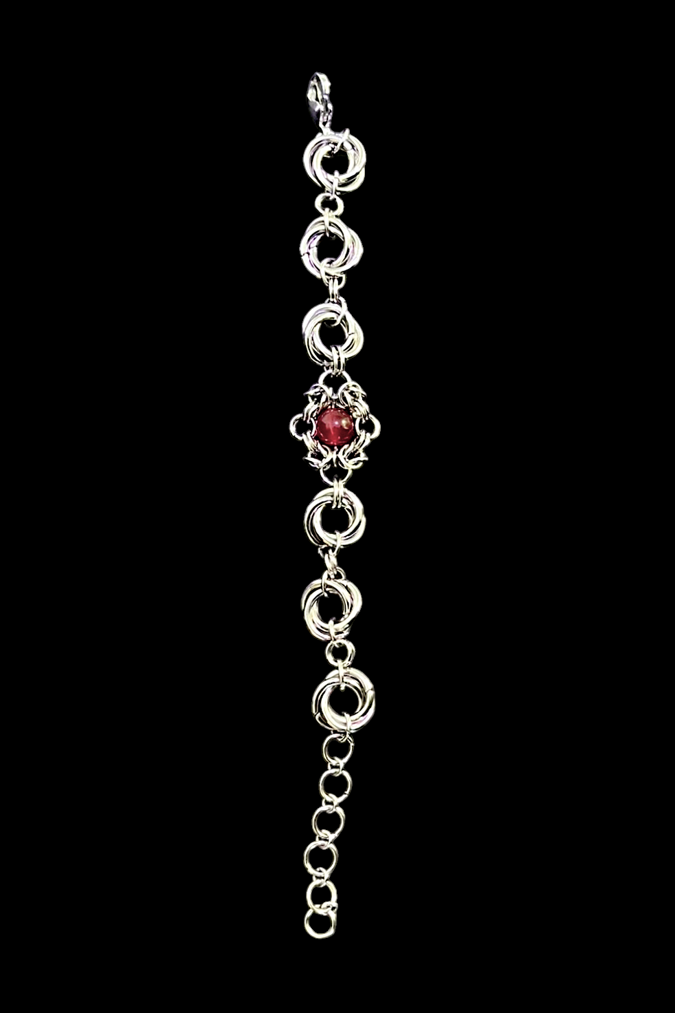 Crimson Vortex Chainmail Bracelet