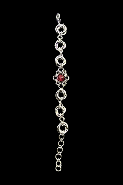 Crimson Vortex Chainmail Bracelet