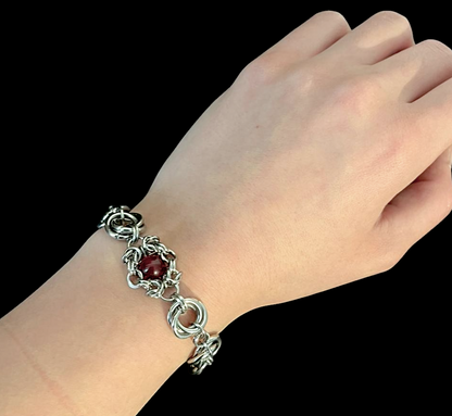 Crimson Vortex Chainmail Bracelet