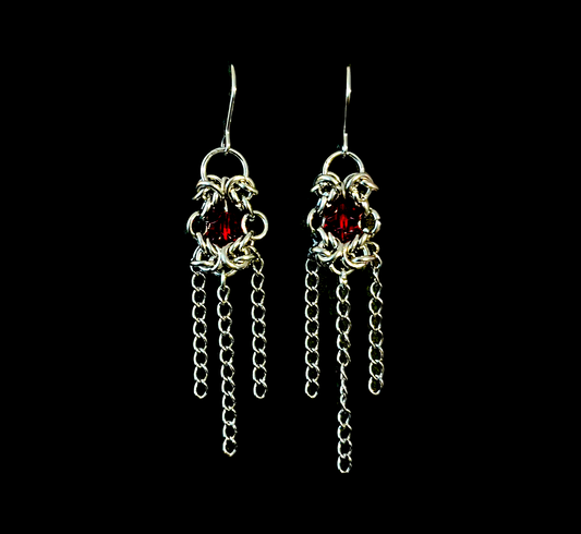 Bleeding Gaze Chainmail Earrings