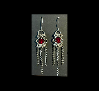 Bleeding Gaze Chainmail Earrings