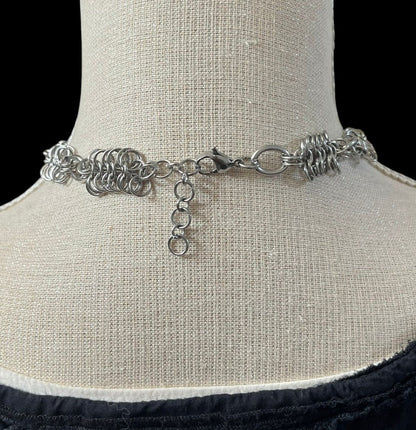 Silver Fangs Chainmail Necklace